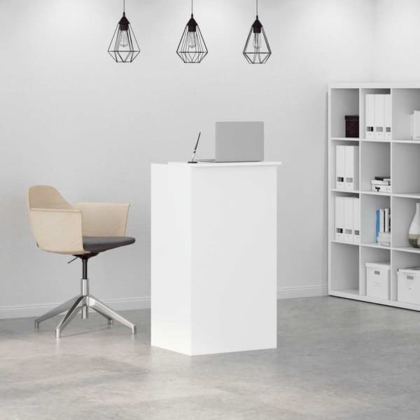 vidaXL Receptionsdisk vit 55x50x103,5 cm limmat trä