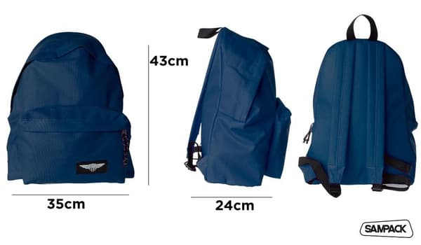 Sampack tummansininen reppu