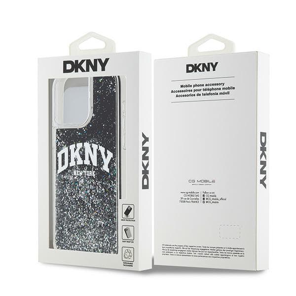 DKNY Liquid Glitter Big Logo-cover til iPhone 13 Pro Max, sort