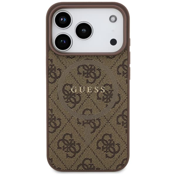 Guess 4G Ring Classic Logo MagSafe-etui til iPhone 17 Pro, brunt