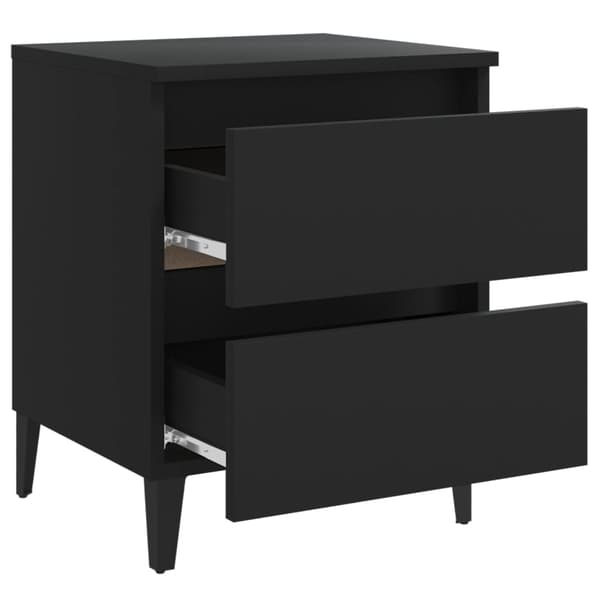 vidaXL sengebord sort 40x35x50 cm spånplade