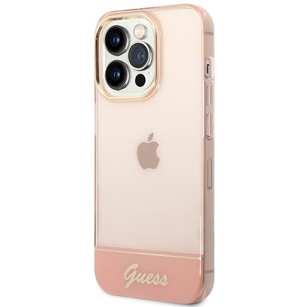 Guess Translucent Fodral till iPhone 14 Pro Max, Rosa