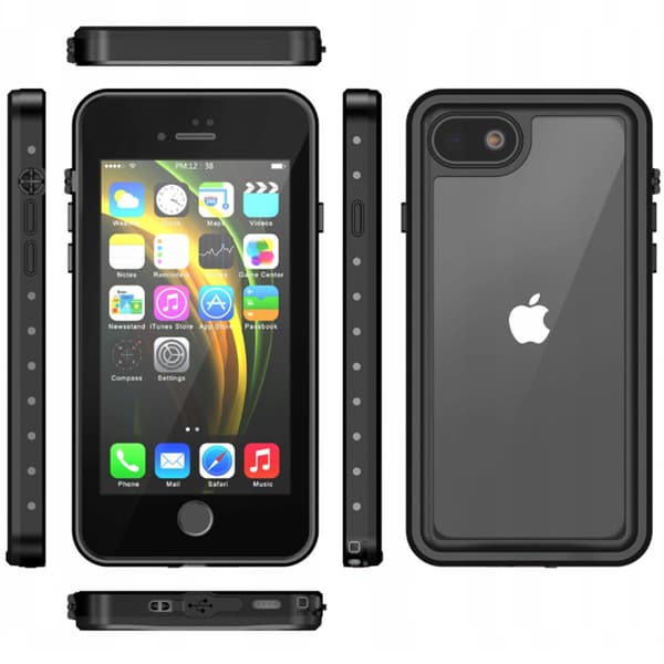 IP68 Vandtæt Etui til iPhone 7/8/SE 2020/SE 2022, Sort