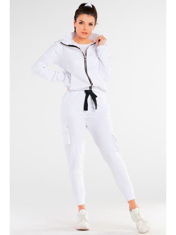 Cargo joggingbukser, hvide L/XL