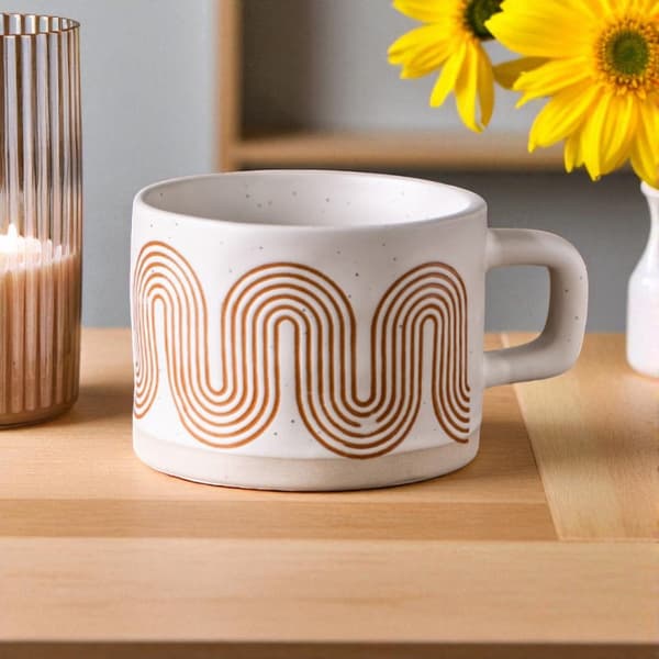 Keramisk mugg, geometriskt mönster, 250ml - KB29