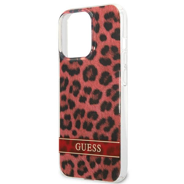 Guess Leopard-skal till iPhone 13 Pro / 13, Röd
