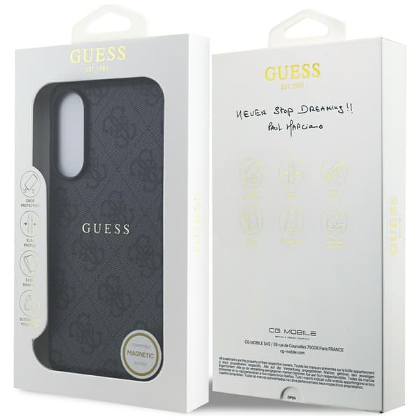 Guess 4G Ring Classic Logo MagSafe-etui til Galaxy S25 Edge, sort