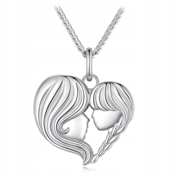 Silverkedja halsband silver pr 925 mor dotter kärlekshänge