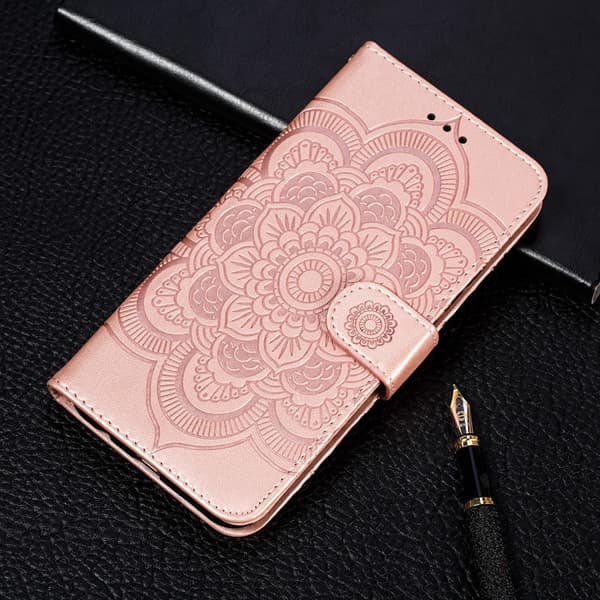 Flip-etui til Xiaomi Redmi Note 9s/9 Pro, Mandala, rosaguld