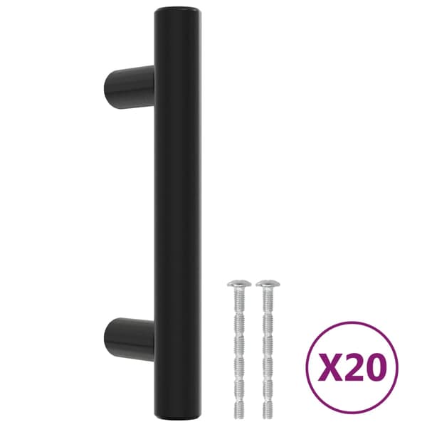 vidaXL skabsgreb 20 stk. sort 64 mm rustfrit stål