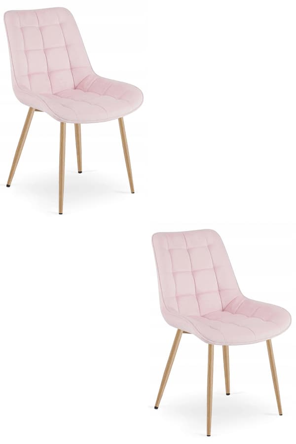 BERA stol - ljusrosa sammet / ekben x 2