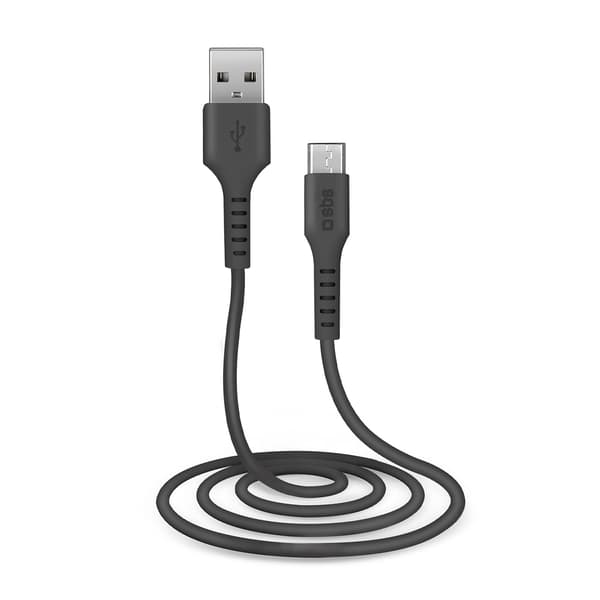 USB-A - Micro-USB 1m kabel - svart