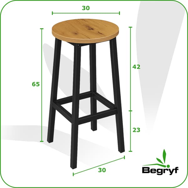Leppäbaarijakkara, 2 kpl, 32x32x65 I Begryf