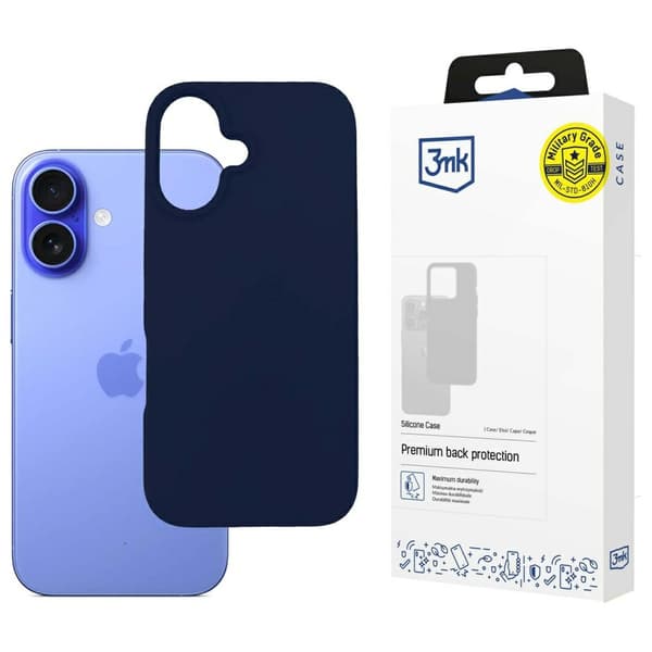 3MK silikonikuori iPhone 16:lle, tummansininen