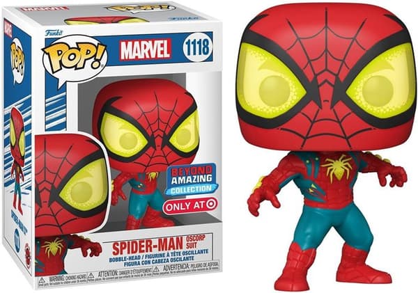 Funko POP Marvel 1118 Spider-Man Oscorp-dräkt specialutgåva samlarfigur