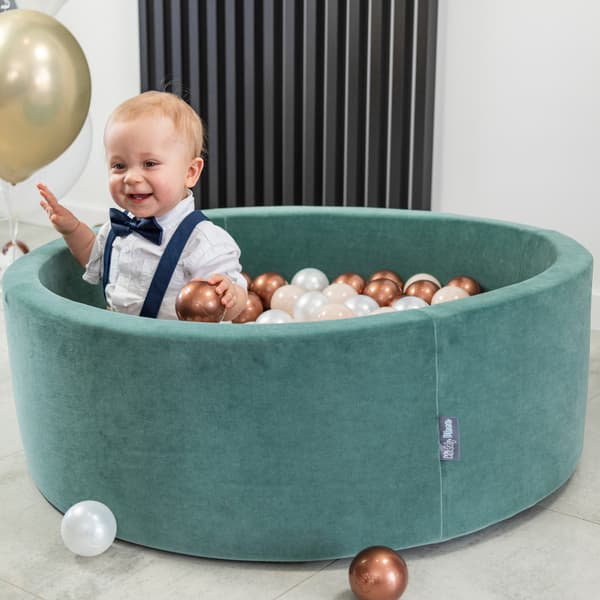 KiddyMoon plastbollar 7 cm bruna 300 leksaksbollar set