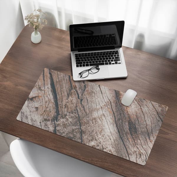 Universell skyddsmatta för datorutrustning, träådring, 90x45 cm