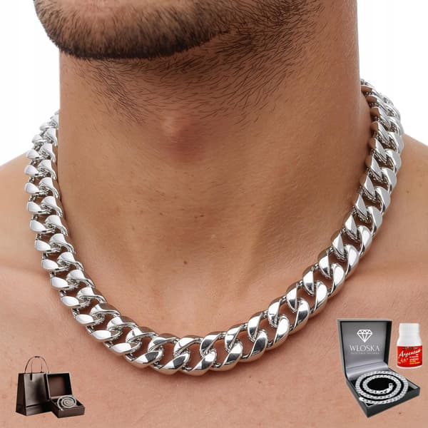 925 SILVER Herr Silverkedja Tjock 9,5 mm Hel 45 g