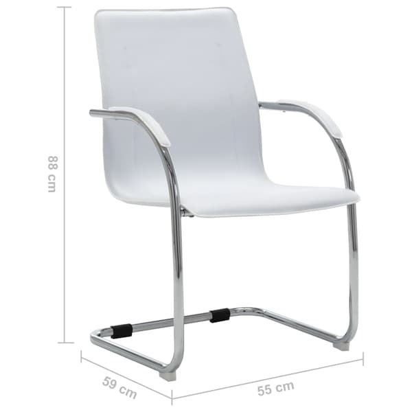 vidaXL Cantilever-kontorstol hvid kunstlæder