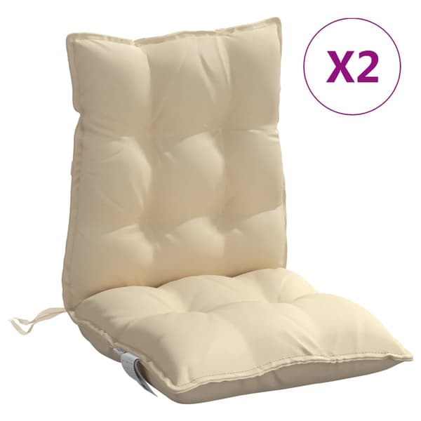 vidaXL lavryggede stolehynder, 2 stk., beige