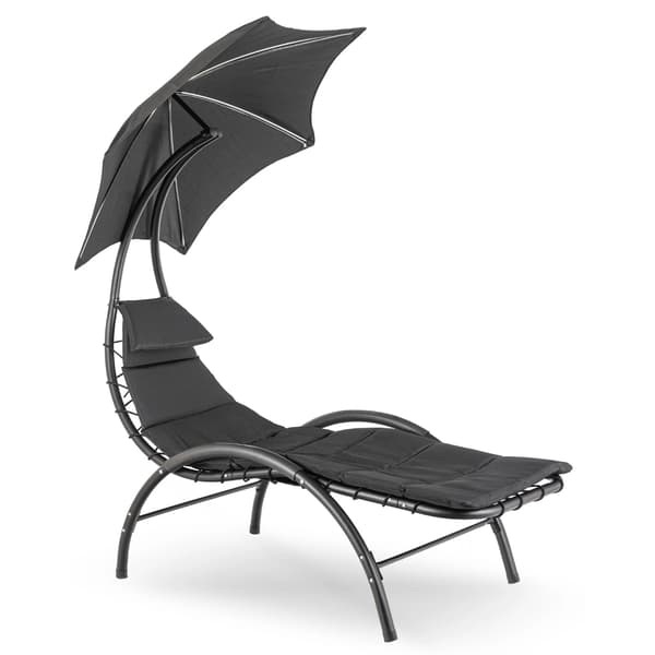 Carpa sort havegartenstol med parasol