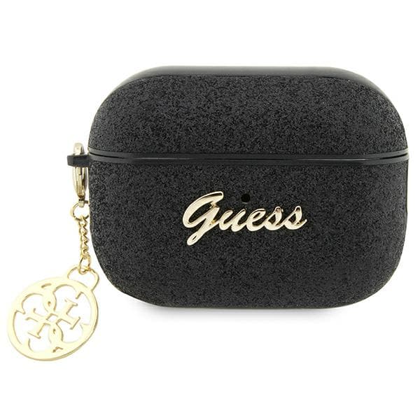 Guess Glitter Flake 4G Charm-etui til AirPods Pro 2, sort