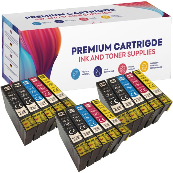 15x blæk til Epson GP-E603XL CMYKK x3 GP