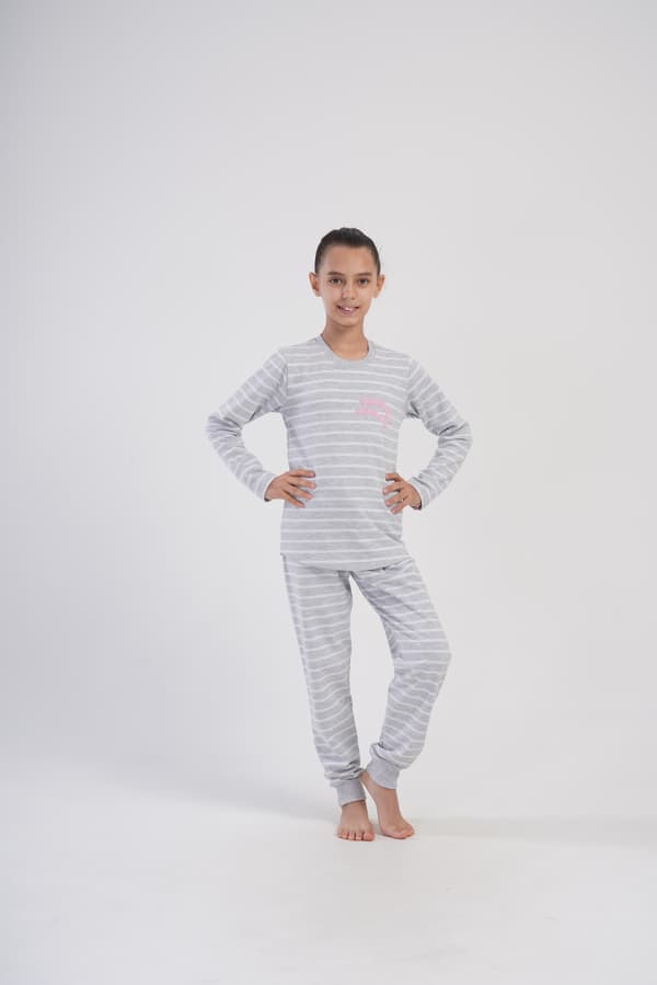 Flickpyjamas i bomull, isolerad, långärmad Vienetta 128 7/8