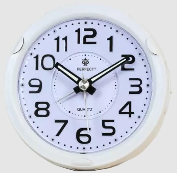 KVARTSVÄCKARKLOCKA BB 08604 VIT PERFEKT