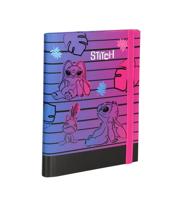 Disney Black. A5 papmappe med elastik, 3 cm. Stitch 3