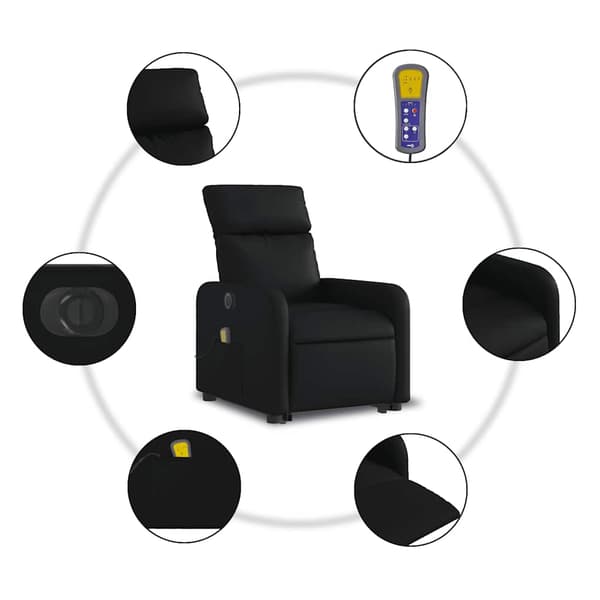 vidaXL elektrisk lænestol med massage, sort