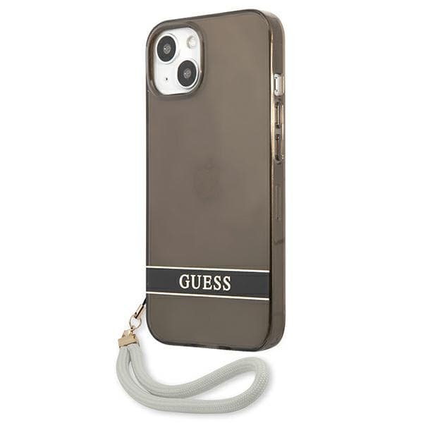 Guess Translucent Strap-skal till iPhone 13 mini, Svart