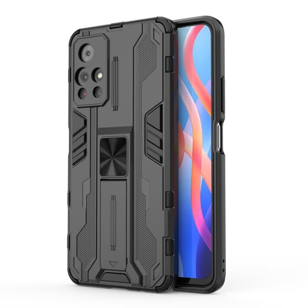 Etui til Xiaomi Poco M4 Pro 5G / Redmi Note 11S 5G, Militær støtteben, sort