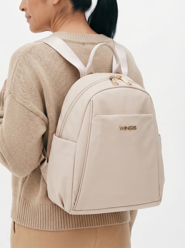 Liten stadsryggsäck WINGS ROSELLA BEIGE