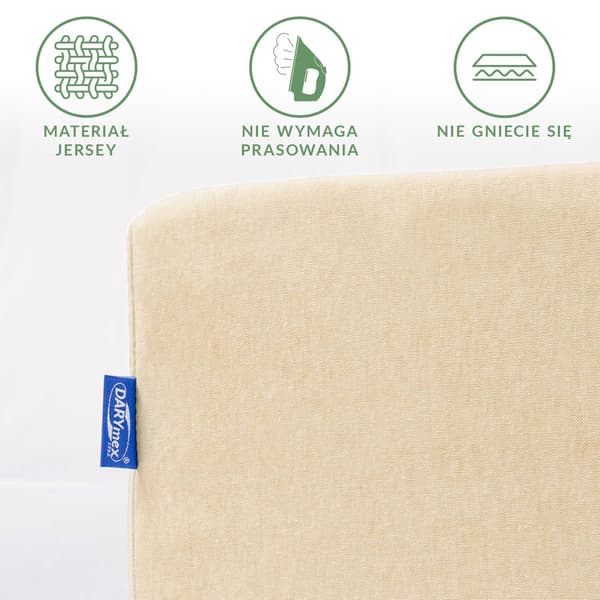 Stræklagen 120x200 elastisk JERSEY 100% BOMULD lys beige