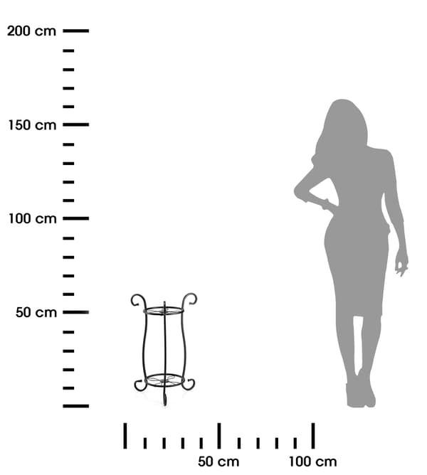 Svart stående blomställning 60 cm