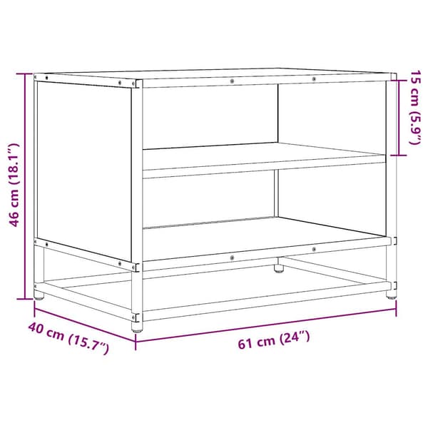 vidaXL TV-bord brunt egetræ 61x40x46 cm
