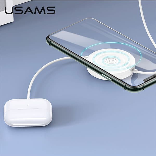 USAMS US-CC096 10W trådløs oplader med Lightning-kabel, sort