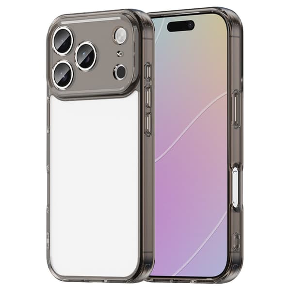 iPhone 17 Pro cover, silikone med hård bagside, røget sort