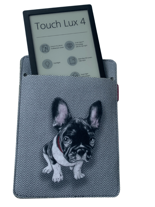 Arco Design 6-7" e-boksfodral - EcoFilc, Chester-tryck, grå, passar Kindle / PocketBook