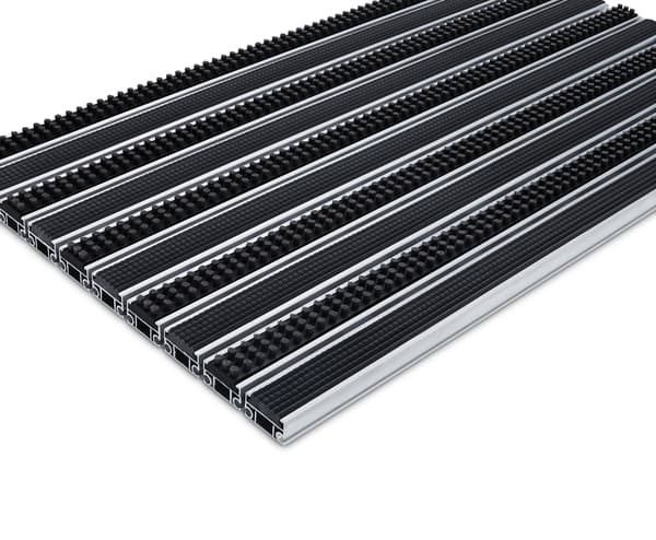 Dørmåtte i aluminium med gummibørstesystem CS22 100x50