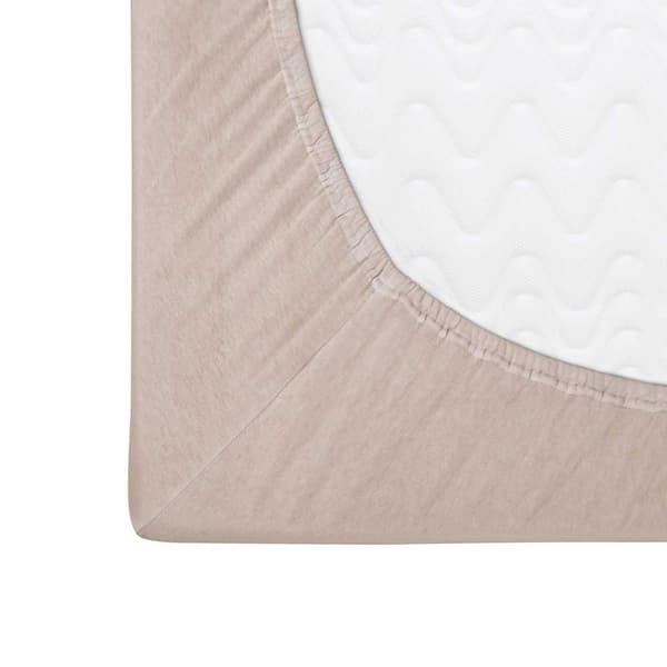 Stræklagen 80x160 elastisk JERSEY 100% BOMULD beige farve
