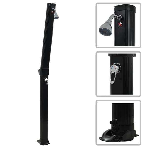 vidaXL foldbar solbruser sort 214 cm 23 L