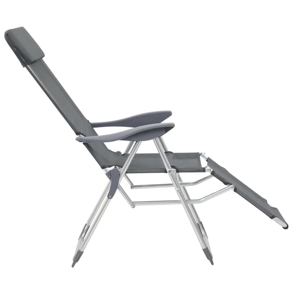 vidaXL foldbare campingstole med fodstøtter, sæt med 2, grå
