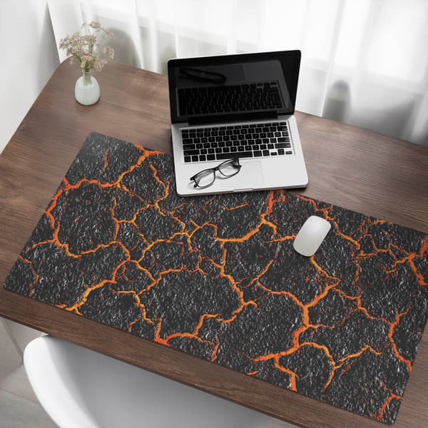 Universal beskyttelsesmåtte til computerudstyr, revnet lava, 120x60 cm
