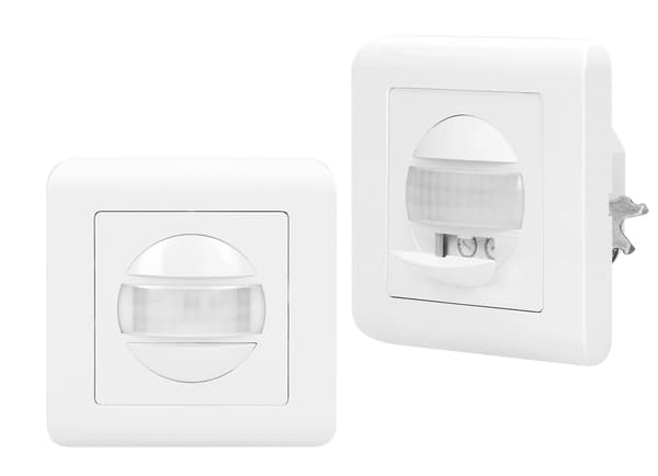Infälld rörelsesensor för ramlåda 160° 300W vit
