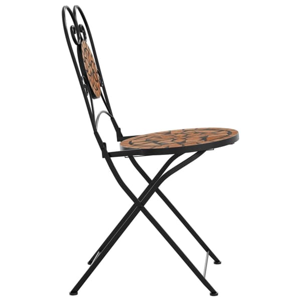 vidaXL foldbare bistrostole, sæt med 2, terrakotta, keramik