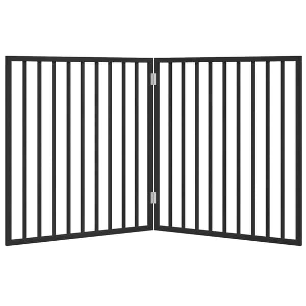 vidaXL foldbar hundegitter, 2 paneler, sort, 160 cm