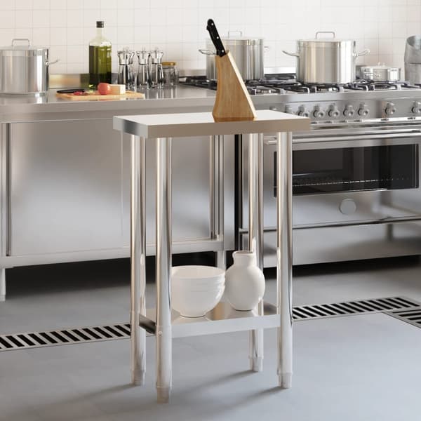 vidaXL køkkenbord 55x30x85 cm rustfrit stål