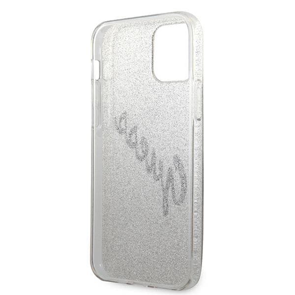 Guess Glitter Gradient Script -suojakuori iPhone 12 Pro Maxille, kulta